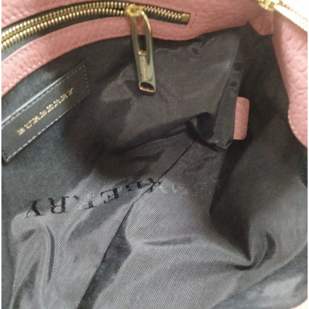 BURBERRY Crossbody Bag Pink Embossed Leather Good Used Condition - Picture 7 of 14